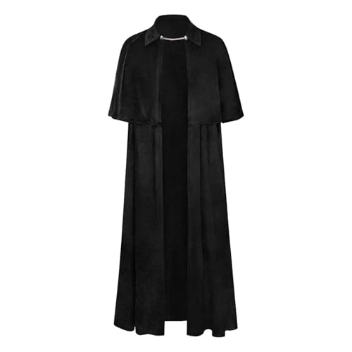 Augystre Damen Umhang mit Kapuze Mittelalter Kleidung Mantel Gotik Ritter Cape Vampir Kostüm Cape Kostüm Vampir Umhang Vampir Zauberer Ritter Kostüm Karneval Party Mysteriösen Looks Tops von Augystre