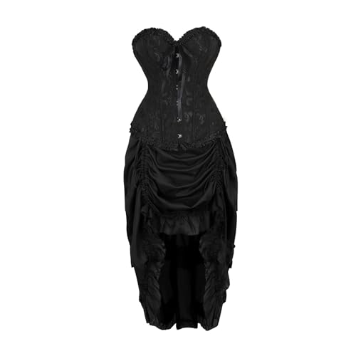 Augystre Renaissance Kleid Damen Gothic Kleid Mittelalterliches Kleid Retro Piratenrock Cocktailkleid Festliches Viktorianisches Prinzessin Kleidung Renaissance Kleid für Halloween Karneval von Augystre