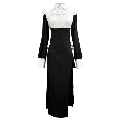 Augystre Renaissance Kleid Damen Gothic Retro Langarm Partykleid Mittelalter Kleidung Viktorianische Maskerade Puffärmel Gesmokte Taille Baumwollkleid Fasching Karneval Halloween Cosplay Kostüm von Augystre