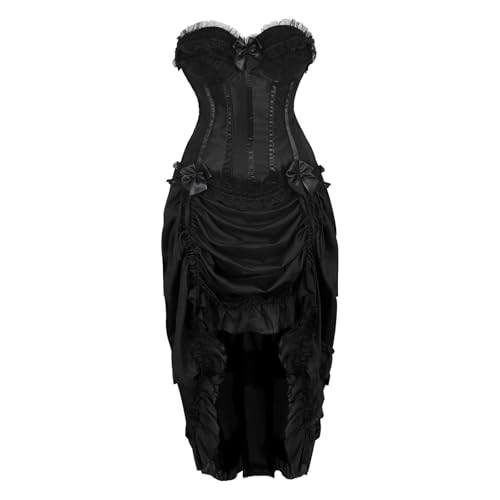 Augystre Renaissance Kleid Damen Gothic Retro Piratenrock Partykleid Rokoko Barock Knielang Prinzessin Kleid Viktorianischen Königin Kleid Kostüm für Halloween Karneval Oktoberfest Cosplay von Augystre