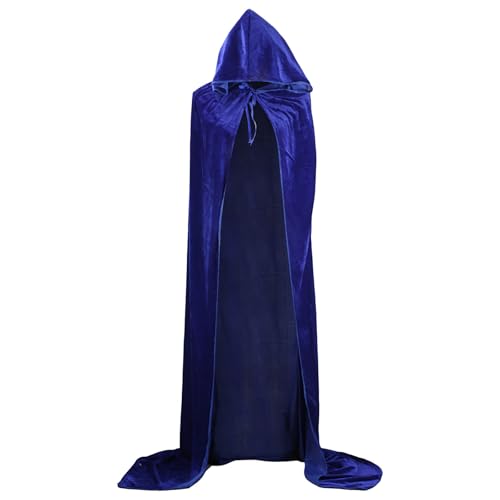 Augystre Umhang mit Kapuze Lange Cape Vampir Kostüm Halloween Weihnachten Erwachsener Unisex Samt Mantel Halloween Renaissance Umhang Rote Robe Kostüm von Augystre