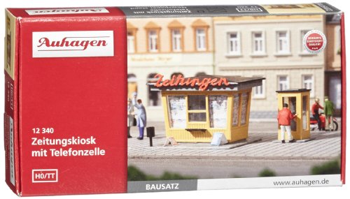 Auhagen 12340 12340-Zeitungskiosk mit Telefonzelle, bunt, M von Auhagen