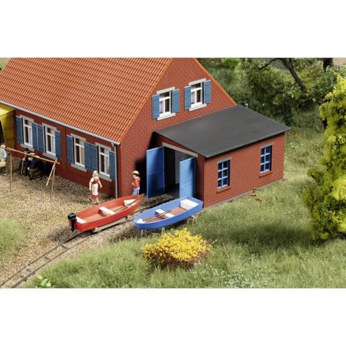 Auhagen Bootshaus mit Slipanlage, MINIATURE_TOY_BUILDING, Bootshaus, All Ages, Unisex, Kinder ab 8 Jahren von Auhagen