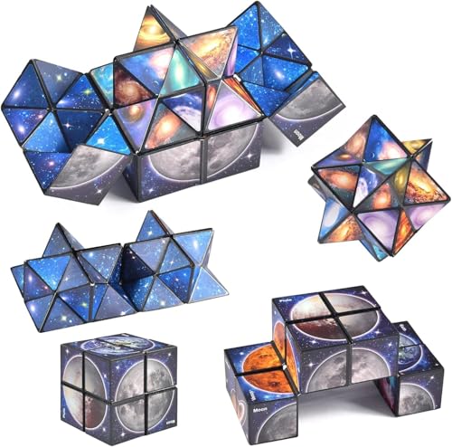 2 in 1 Sternenklarer Himmel Zauberwürfel Infinity - Zauberwürfel Kinder - 3D-Puzzle-Würfel - Magic Cube - Stressabbau Spielzeug, Lernspiel Geschenke für Kinder Erwachsene von Auirshiky