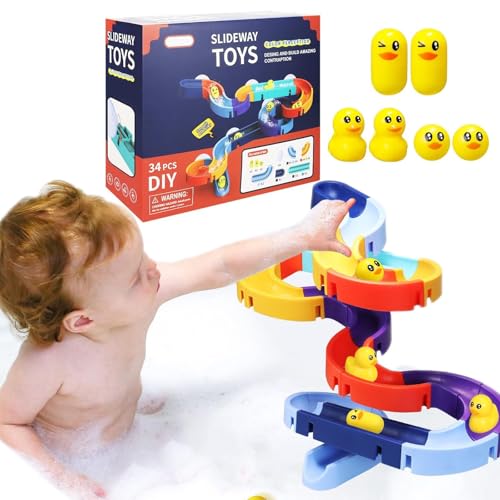 Badespielzeug,Badewannenspielzeug Baby,34pcs Badewannenspielzeug Set,DIY Kugelbahn Badewannen Spielzeug ab 3 4 5 6 Jahre,Baby Badespielzeug mit Saugnäpfe,Wasserspielzeug für die Badewanne von Auirshiky