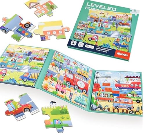 Magnetische Puzzle für Kinder, 3-in-1 Magnetpuzzle,KraftfahrzeugePuzzlefürKinder ab 3 Jahre,Kindergeburtstag Geschenke.Fördert Motorik + Konzentration, Geschenk und Spiele für Kinder von Auirshiky