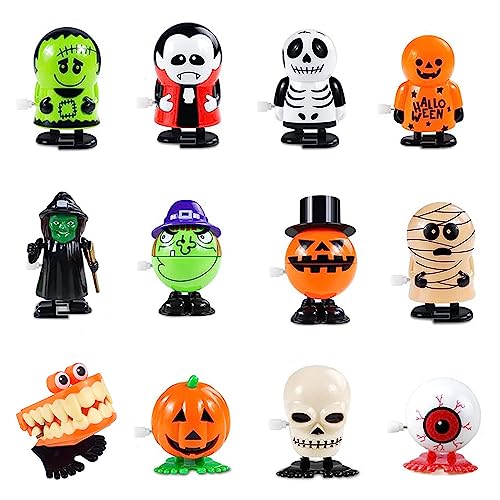 Uhrwerkspielzeug Kinder-Halloween Uhrwerkspielzeug Kinderspielzeug Mini-Halloween-Spielzeug Hüpfspielzeug Piraten Totenköpfe Hexen Kürbis Gespenster Augäpfel von Auirshiky