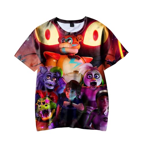 Aulande FNAF T-Shirts für Kinder Jungen 3D gedruckt Five Nights Bear Cartoon Kurzarm T-Shirt Security Breach FNAF Shirt Teens Tops (Type 1, 110) von Aulande