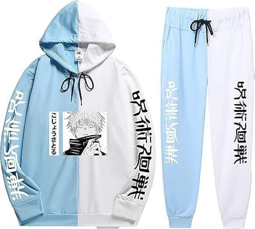 Aulande JJK Itadori Yuuji Hoodie für Kinder, Gojo Satoru/Sukuna Anime Kapuzen-Sweatshirt Kordelzug Hose Langarm Anime Hoodies, Gojo Satoru 2, 100 von Aulande