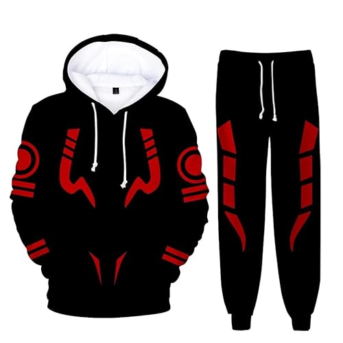 Aulande JJK Itadori Yuuji Hoodie für Kinder, Gojo Satoru/Sukuna Anime Kapuzen-Sweatshirt Kordelzug Hose Langarm Anime Hoodies, Sukuna 1, 120 von Aulande