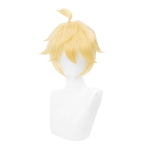 Aulande Kagamin Rin/Len Cosplay Kostüm Halloween Outfits Anime Sailor Uniform Komplettes Set (Kagamine Len Wig, Einheitsgröße) von Aulande