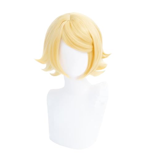 Aulande Kagamin Rin/Len Cosplay Kostüm Halloween Outfits Anime Sailor Uniform Komplettes Set (Kagamine Rin Wig, Einheitsgröße) von Aulande