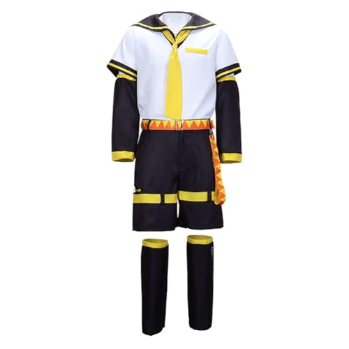 Aulande Kagamin Rin/Len Cosplay Kostüm Halloween Outfits Anime Sailor Uniform Komplettes Set (Len, 3XL) von Aulande