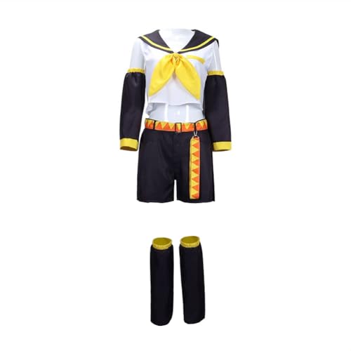 Aulande Kagamin Rin/Len Cosplay Kostüm Halloween Outfits Anime Sailor Uniform Komplettes Set (Rin, 3XL) von Aulande