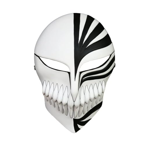 Aulande Kurosaki Ichigo Maske, Halloween Ichigo Kurosaki Cosplay Harz Maske für Maskerade Party Performance Requisiten (Schwarz, 25 * 17 * 7.5cm) von Aulande