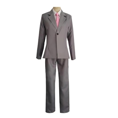 Aulande Mob Psycho 100 Cosplay Kostüm Reigen Arataka Cosplay Schuluniform Anzug Halloween Party Cosplay Grau Outfits für Männer (Reigen Arataka Suit, L) von Aulande