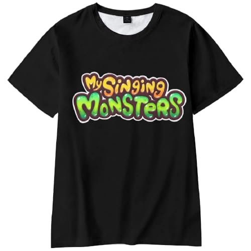 Aulande My Singing Monster T-Shirt 3D Gedruckt Cartoon Spiel T-Shirt Kurzarm Casual Sommer Tees für Kinder und Erwachsene (Typ 6, 100) von Aulande