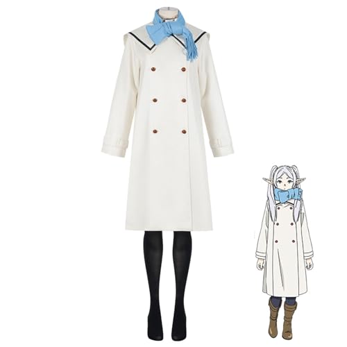 Frieren: Beyond Journey's End Cosplay Anime Kostüm Frieren Fern Cosplay Halloween Weihnachten Uniformen Komplettes Set (Frieren, 3XL) von Aulande