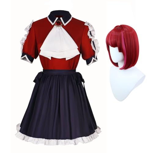 Oshi No Ko Cosplay Kostüm Hoshino Ruby Arima Kana Cosplay Kleid Uniform Anzug Halloween Party Outfits Frauen (Arima Kana Costume + Wig, 3XL) von Aulande