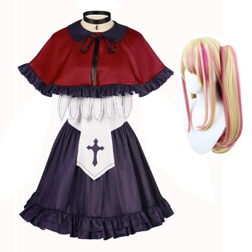 Oshi No Ko Cosplay Kostüm Hoshino Ruby Arima Kana Cosplay Kleid Uniform Anzug Halloween Party Outfits Frauen (Hoshino Rubi Costume + Wig, 3XL) von Aulande