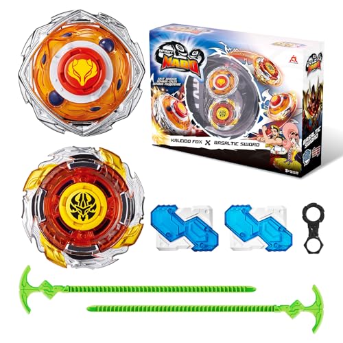 INFINITY NADO Kreisel für Kinder Metall Spielzeug Jungen, Spinning Tops Battle Tops Kreisel Launcher Spielzeug Jungen, Kaleido Fox-Basaltic Sword Spiel von INFINITY NADO