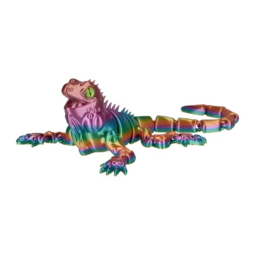 Aultuotion 3D-gedruckte Eidechsen-Figur, bunte Eidechse, 31 cm, Eidechsen-Fidget-Skulptur, Heimdekoration, Akzente, Statuen (Mountain Mirage Rainbow, 31 cm) von Aultuotion