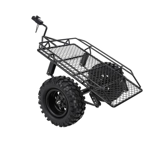 Metall RC Anhänger Stilvolle Simulation Nachlauf Auto DIY Teile für TRX4 D90 SCX10 CC01 1/10 (Schwarz) von Aumotop