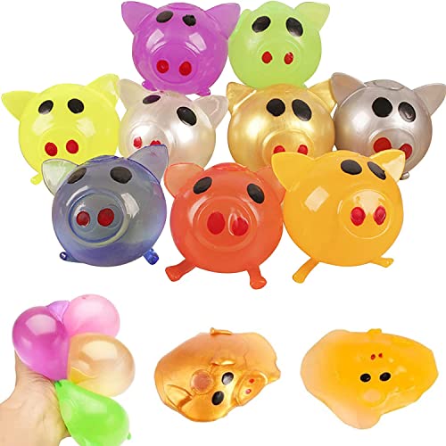 1/3/5Pcs Venting Toy Pig Shape Splat Ball Decompression Game Fun Recovery - Antistress Decompression Splat Ball Vent Toy Squeeze Funny Toy Venting Water Ball (3Pcs) von Aumude