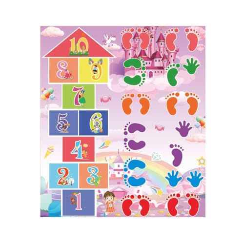 Aumude Slippery Hopscotch für Erwachsene, Slippery Hopscotch ist lustig, Hopscotch Outdoor-Spiel, rutschiges Hopscotch-Spiel für Erwachsene, Hopscotch-Matte für Kinder, Outdoor, interaktiv (C) von Aumude