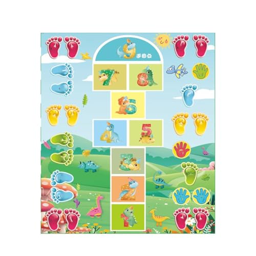 Aumude Slippery Hopscotch für Erwachsene, Slippery Hopscotch ist lustig, Hopscotch Outdoor-Spiel, rutschiges Hopscotch-Spiel für Erwachsene, Hopscotch-Matte für Kinder, Outdoor, interaktiv (F) von Aumude