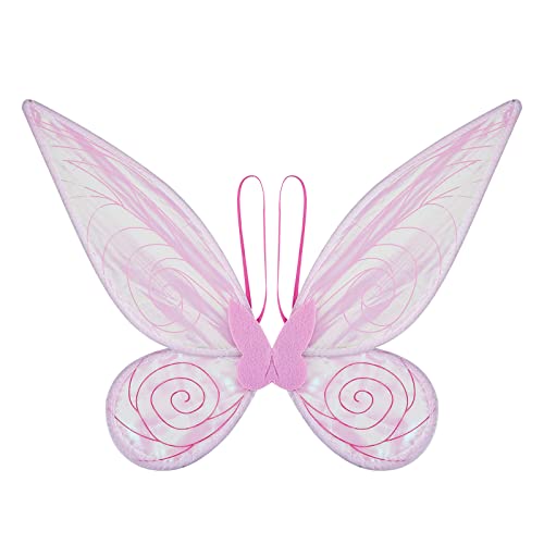 Aunaeyw Fee Flügel für Mädchen Kinder Erwachsene Schmetterling Fee Flügel Elf Engel Flügel Halloween Kostüm für Sparkle Princess Party Favor (Pink fairy wings) von Aunaeyw