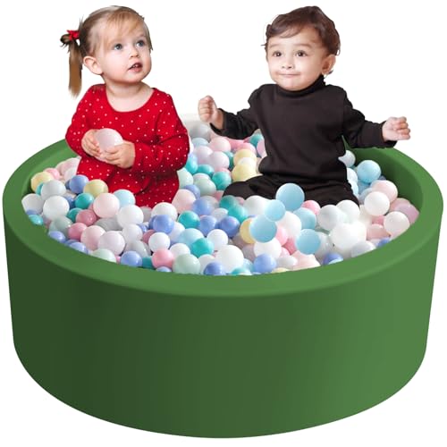 Aunekiv 120x 40cm Bällebad Bällepool für Baby Kinder, Runde Ballgruben Spielball Pool für Drinnen, Grün von Aunekiv