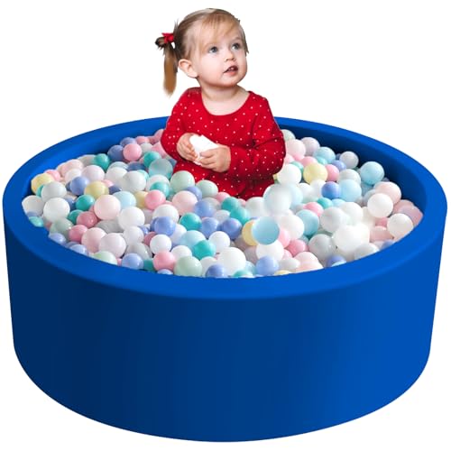 Aunekiv 90X30cm Bällebad Bällepool für Baby Kinder, Runde Ballgruben Spielball Pool für Drinnen, Blau von Aunekiv