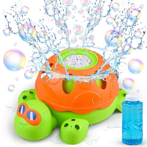 Auney Wasserspielzeug Kinder Outdoor Spielzeug ab 3-8 Jahre,Sommer Wassersprüh Schildkröte Sprinkler mit Seifenblasen Feuerwerk,Outdoor Spiele für Kinder Wasserspiel Gartenspielzeug Kinder Draußen von Auney