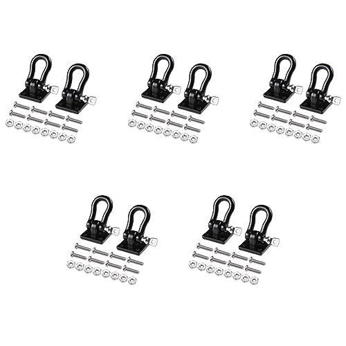 AuntYou 10Pcs Anhänger Abschleppschnalle Abschlepphaken Metall Kletteranhänger Schäkel für 1/10 RC Car Truck Climbing Car (Schwarz) von AuntYou