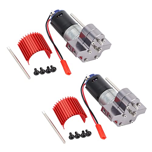 AuntYou 2 x 370 gebürsteter Motor + Legierung Kühlkörper-Set mit Stahlgetriebe für C14 C24 B14 B24 B16 B36 6X6 von AuntYou