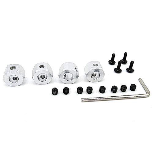 AuntYou 4 Stück 5 mm auf 12 mm Metall-Kombinator-Radnaben-Sechskant-Adapter für D12 C14 C24 C34 MN D90 D91 MN99S RC Auto-Upgrade-Teile von AuntYou