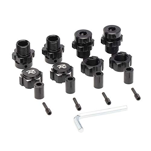 AuntYou 4 x 17 mm Sechskantmuttern, Adapter, Splined Wheel Extension Combiner für 1/10 E - Summit RC Autoteile, Schwarz von AuntYou