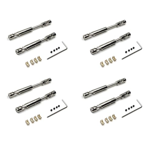 AuntYou 4Satz MN78 CVD-Antriebswelle Aus Metall mit 3 mm Bis 4 mm WellenhüLse für MN78 MN-78 MN 78 1/12 RC Car Upgrade Parts von AuntYou