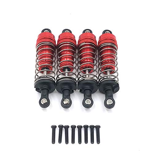 AuntYou Metalldämpfer für 124019 124018 144001 RC Auto Ersatzteile Upgrade Zubehör, Rot, 4 Stück von AuntYou