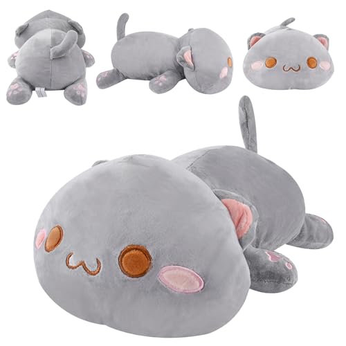 Auptiz Plüschtier,Kätzchen Plüschtier Stofftier,Katze Kuscheltier,Plüsch Kissen Spielzeug,Kuscheltier, Plüschtier Kissen, gefülltes Geschenk,Weiches Katzen Plüsch Kissen (25cm/9.8" von Auptiz