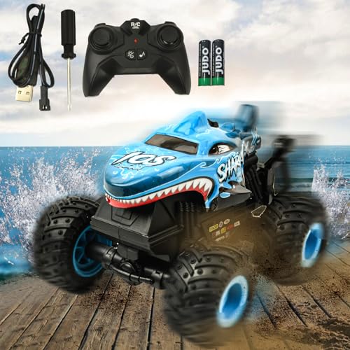 Auptiz Remote Controlled Car from 3 4 5 6 7 8 Years,1:20 Scale RC Monster Truck Remote Control Car with Music LED Lights,Monster Truck with 360° Rotation Upright，Rechargeable 20 km/h 2.4 GHz von Auptiz