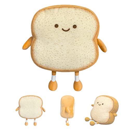 Auptiz Toastbrot Kissen, weiches Plüschtier, lustiges Brot Form Plüschtier Kissen, Puppe Spielzeug 3D werfen Kissen Cartoon Spielzeug （19×18×3cm） von Auptiz