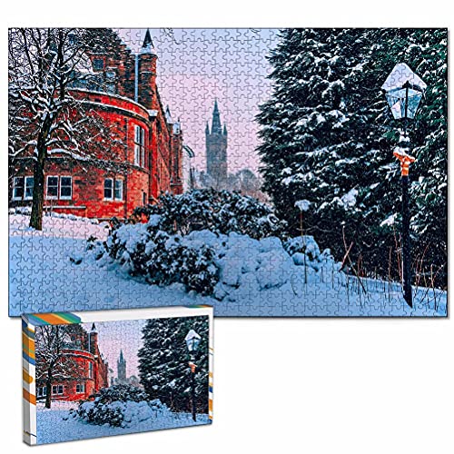 UK England University of Glasgow Puzzle 1000 Teile Puzzle für Erwachsene Holz Reise Geschenk Souvenir 76,2 x 50,8 cm (DJ1000-06119) von Auralto