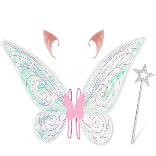 Feenflügel, Flügel Fee, Fairy Wings, Feenflügel Erwachsene, Schmetterlingsflügel Kinder, Elfen Kostüm, Winx Club Kostüm für Kinder Halloween Fasching Karneval Cosplay Party von Aurasky