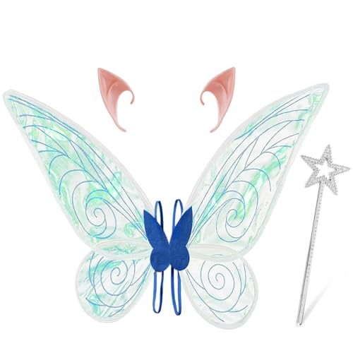 Feenflügel, Flügel Fee, Fairy Wings, Feenflügel Erwachsene, Schmetterlingsflügel Kinder, Elfen Kostüm, Winx Club Kostüm für Kinder Halloween Fasching Karneval Cosplay Party von Aurasky