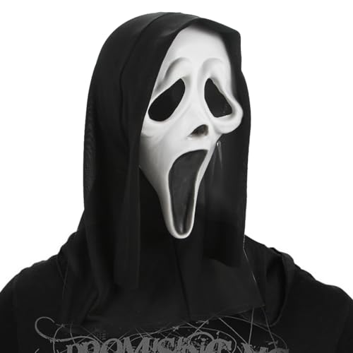 Aurasky Halloween Maske, Schrei Maske Maskerade, Geist Kopfbedeckung Horror, Face Mask für Karneval Fasching Horrorpartys von Aurasky