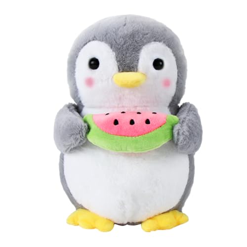 Aurasky Pinguin Kuscheltier Süß, Plüschtier Pinguin 25cm, Pinguin Stofftier zum Kuscheln & Spielen, Plüschpinguin Kissen Puppe Geschenk für Fans Kinder Mädchen Jungen(Grau Wassermelonen-Stil) von Aurasky