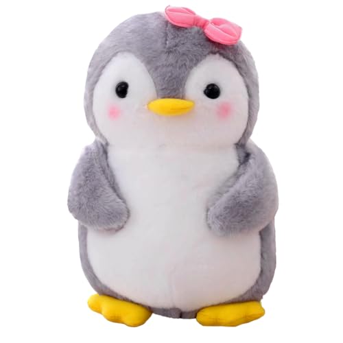 Aurasky Pinguin Kuscheltier Süß, Plüschtier Pinguin 25cm, Pinguin Stofftier zum Kuscheln & Spielen, Plüschpinguin Kissen Puppe Geschenk für Fans Kinder Mädchen Jungen(Rosa Fliege-Stil) von Aurasky