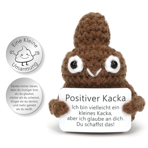 Pocket Hug Positive Kacka, Umarmung Glücksbringer, Kreative Strickwolle Kacka Puppe, Aufmunterung Geschenke, Emotional Support, Mutmacher Geschenk für Freund und Familie von Aurasky